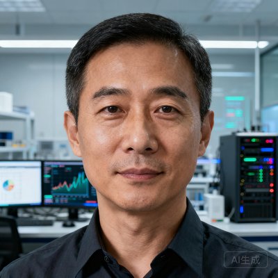球琛首席数据科学家王明远博士的头像，一位40岁左右的男性，短发精干，背景是数据实验室